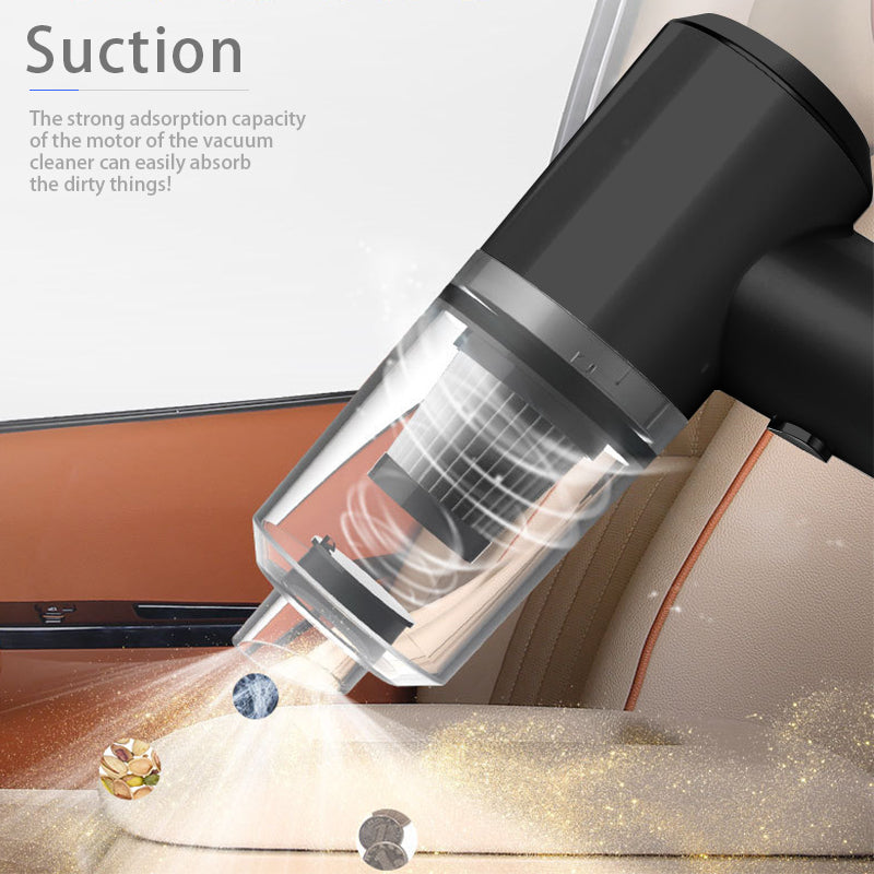 Cordless handheld car vacuum in use