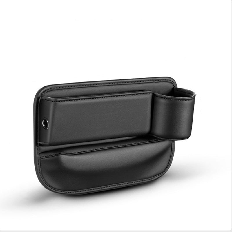 Black car seat gap filler and organizer with cupholder