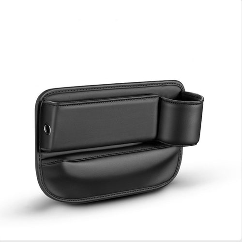 Black car seat gap filler and organizer with cupholder