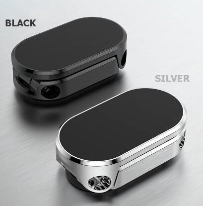 Magnetic car phone mount holding a phone in landscape