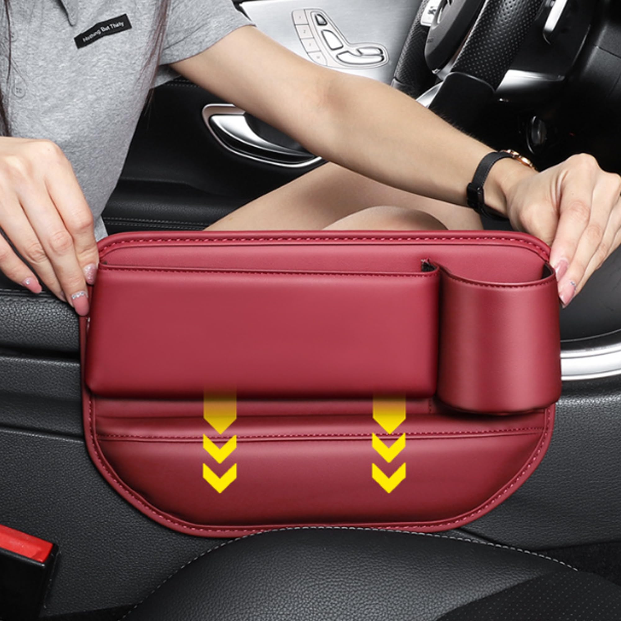 Fitting the seat gap filler into the gap beside the seat, no tools required